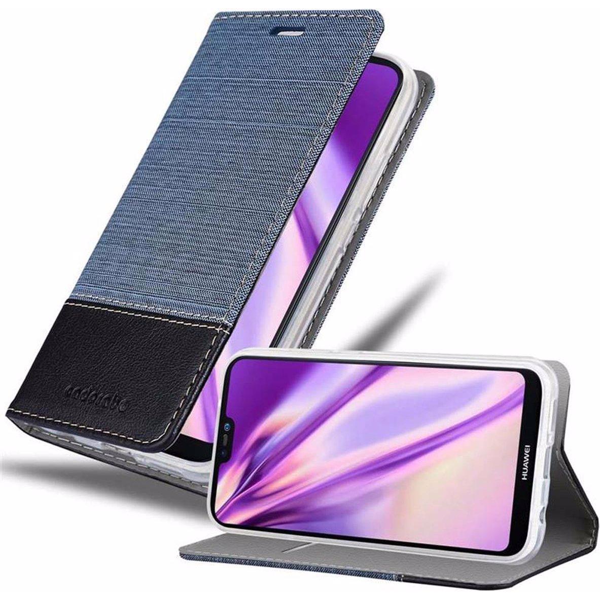 Cadorabo Book Jeans Optik Cover (Huawei Nova 3E), Smartphone Hülle, Blau