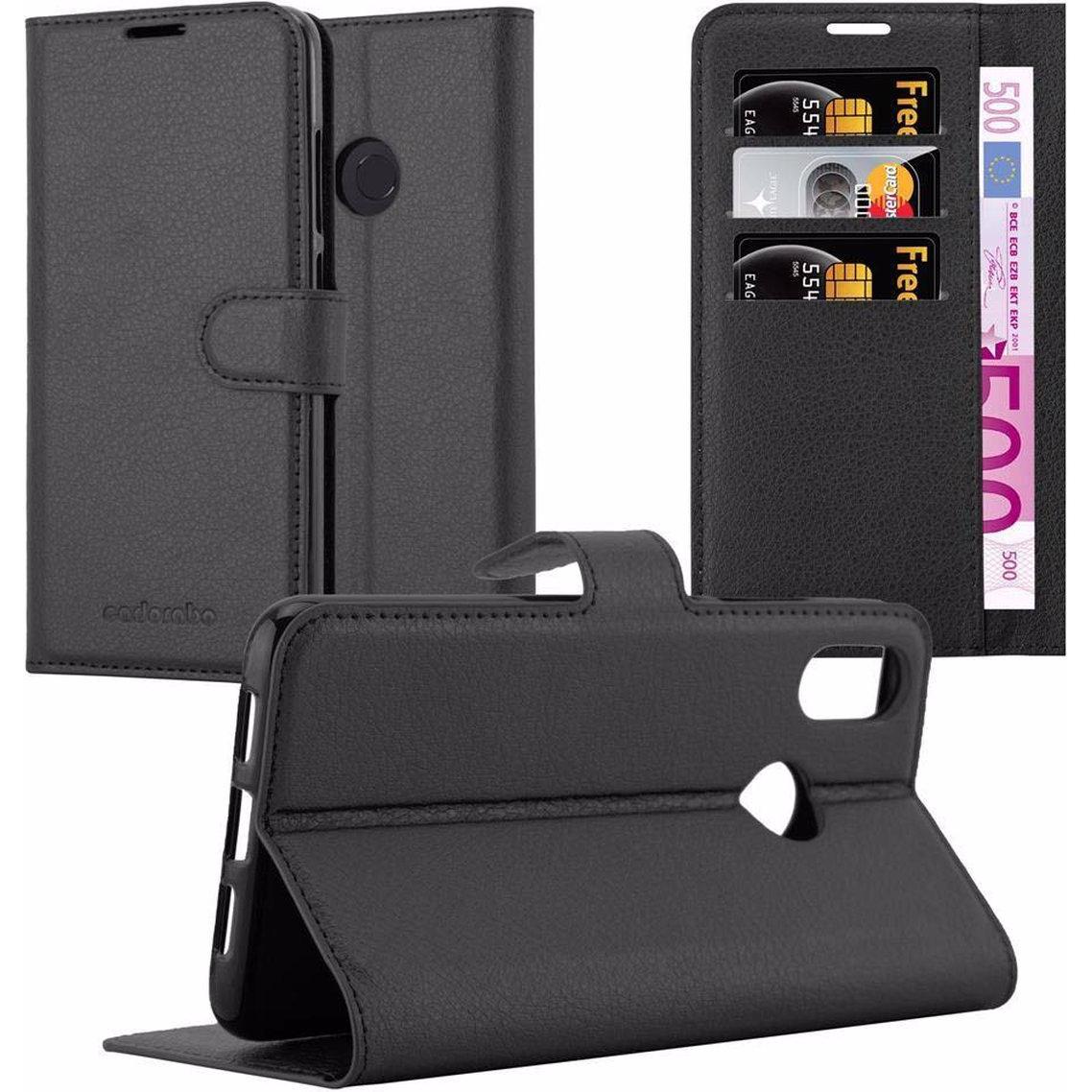 Cadorabo Book mit Standfunktion Cover (Xiaomi Mi 8), Smartphone Hülle, Schwarz