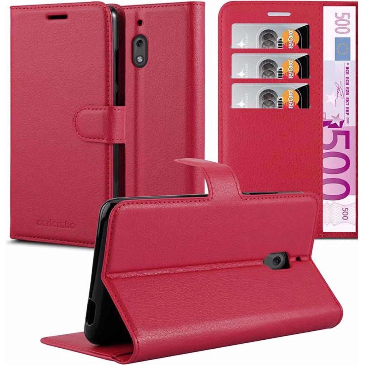 Cadorabo Book mit Standfunktion Cover (Nokia 2.1), Smartphone Hülle, Rot