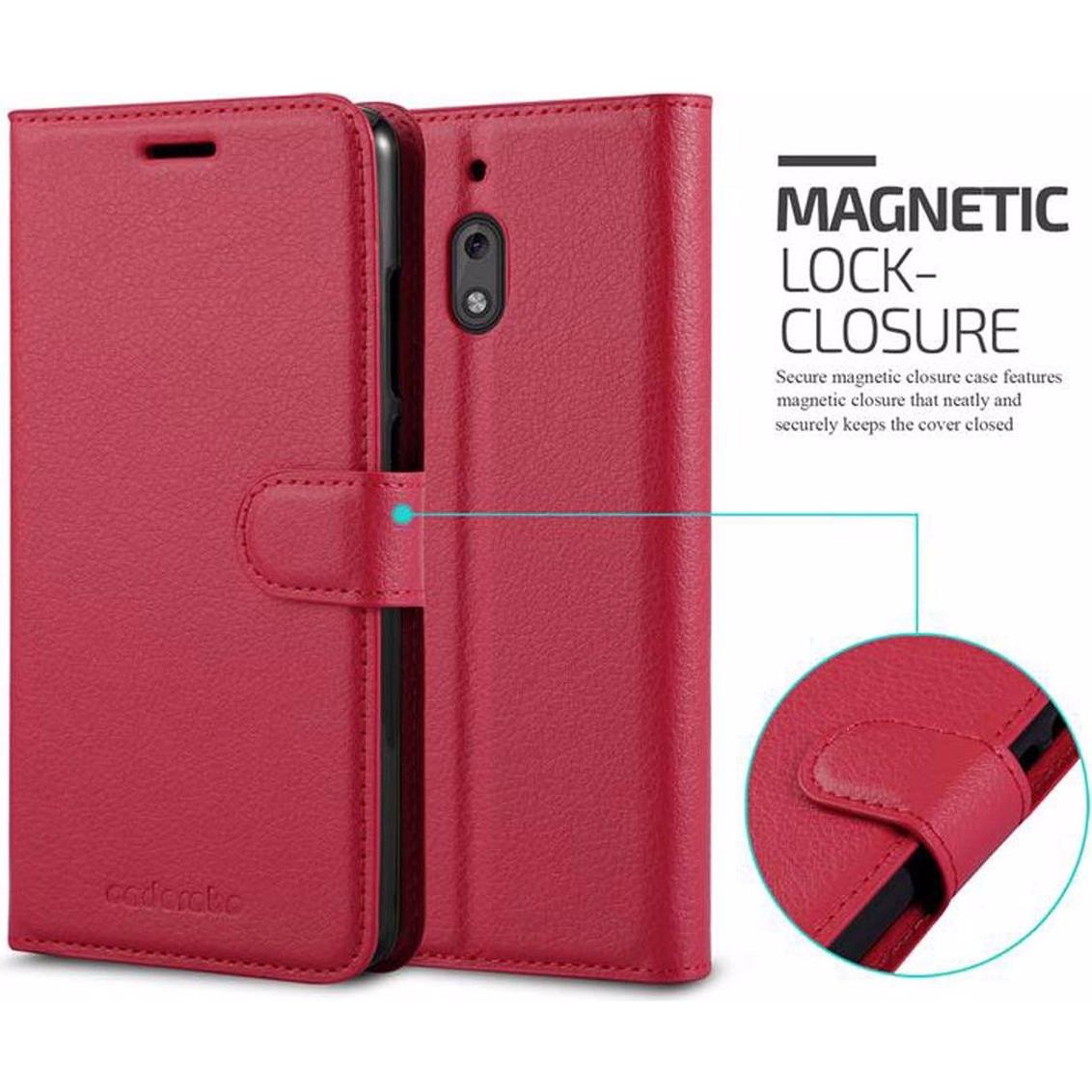 Thumbnail - Cadorabo Book mit Standfunktion Cover (Nokia 2.1), Smartphone Hülle, Rot