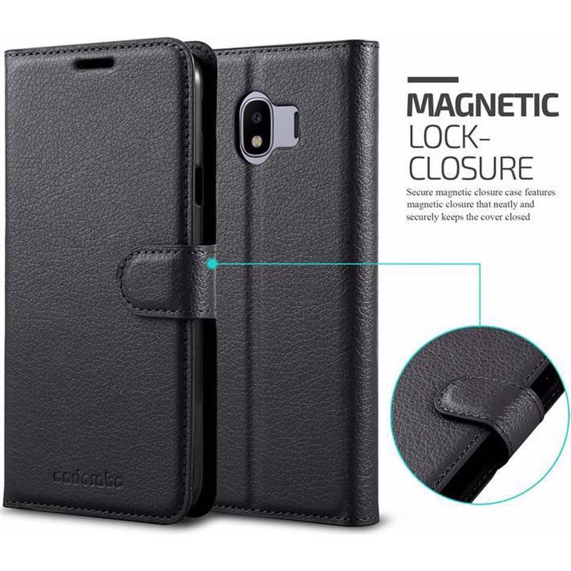 Thumbnail - Cadorabo Book mit Standfunktion Cover (Samsung Galaxy J4 (2018)), Smartphone Hülle, Schwarz