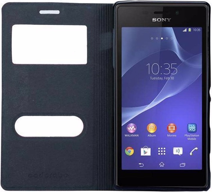 Produktbild Cadorabo Book mit View Doppelfenster Cover (Sony Xperia M2, Sony Xperia M2 Aqua)