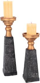 Actual product image Ptmd Candle Holder Laya Gold Black 34 cm