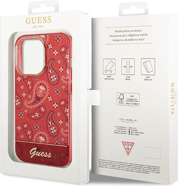Image du produit Guess GUHCP14XHGBNHR iPhone 14 Pro Max 6,7" czerwony/red hardcase Bandana Paisley (Apple iPhone 14 Pro Max)