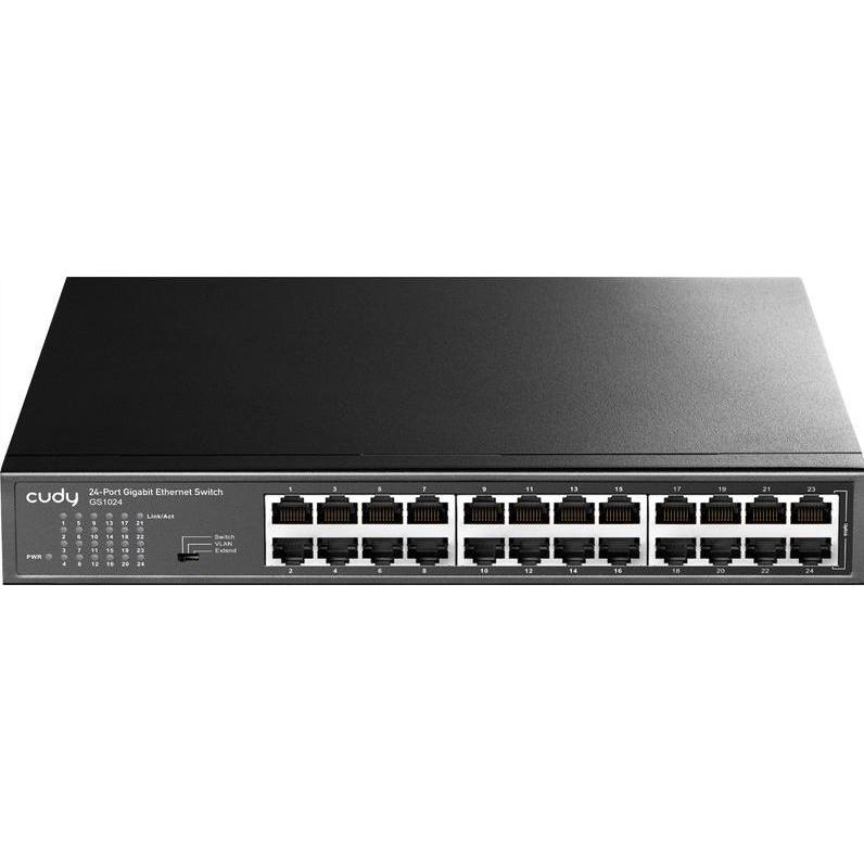 Cudy GS1024 network switch Gigabit Ethernet (10/100/1000) Black (24 Ports), Netzwerk Switch, Schwarz