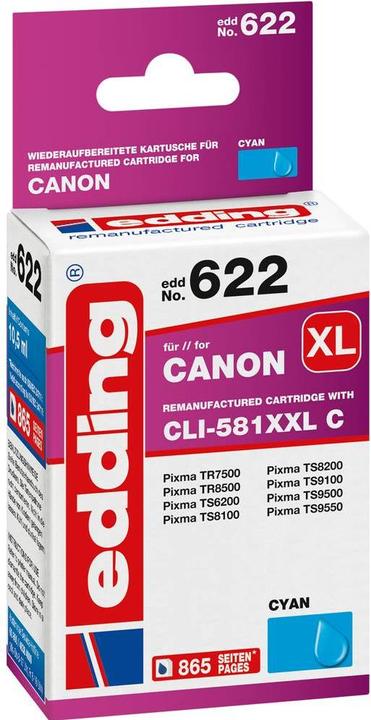 Energie-Label Edding Druckerpatrone EDD-622 ersetzt CLI-581XXLC - - 10.5 ml (C)