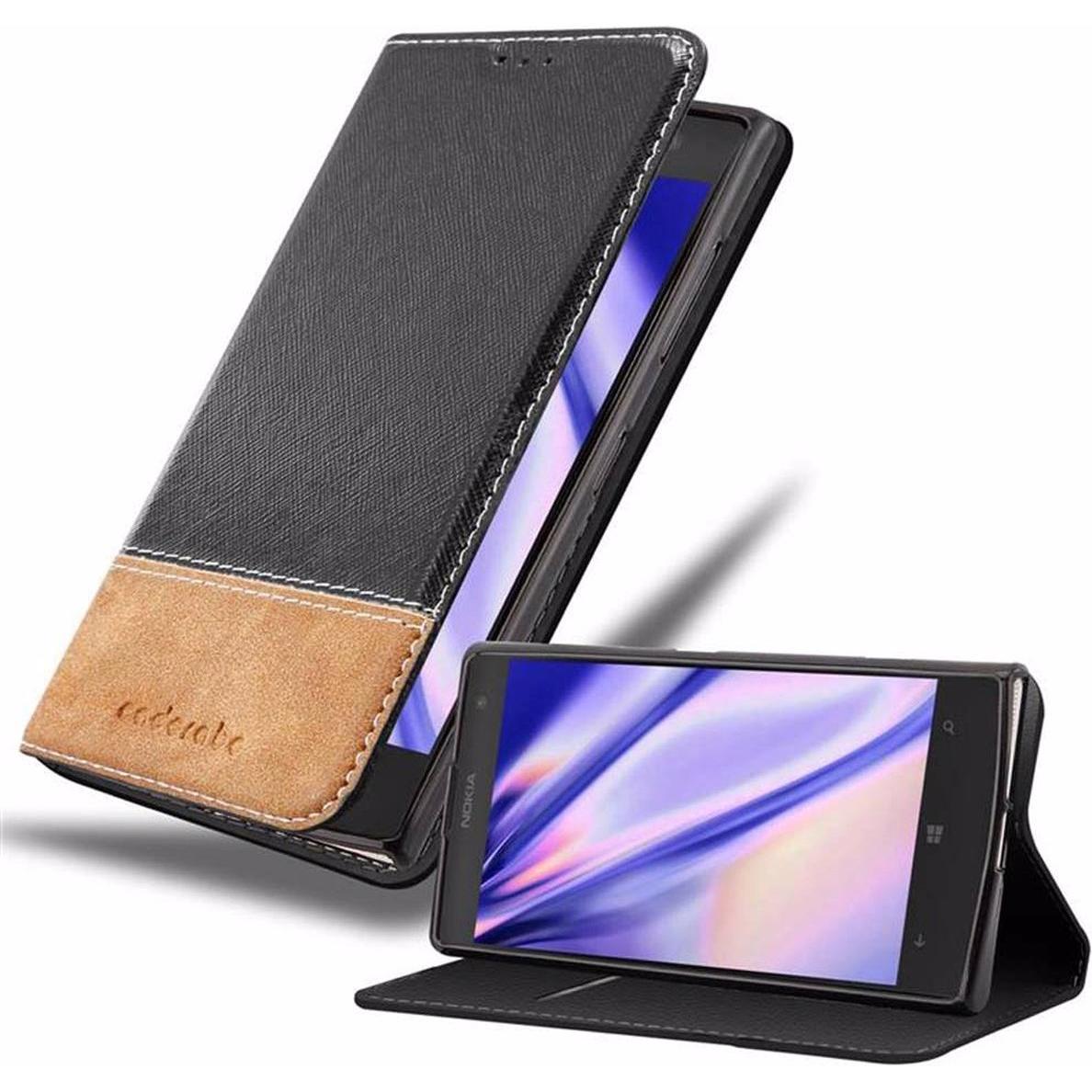 Cadorabo Book X-Wallet Cover (Nokia Lumia 1020), Smartphone Hülle, Schwarz