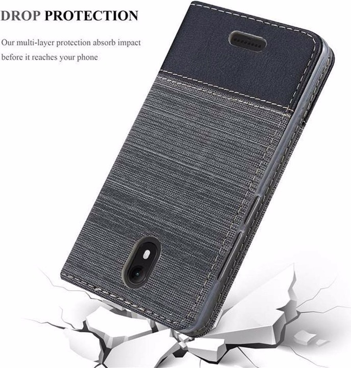 Produktbild Cadorabo Book Jeans Optik Cover (Wiko View Go)