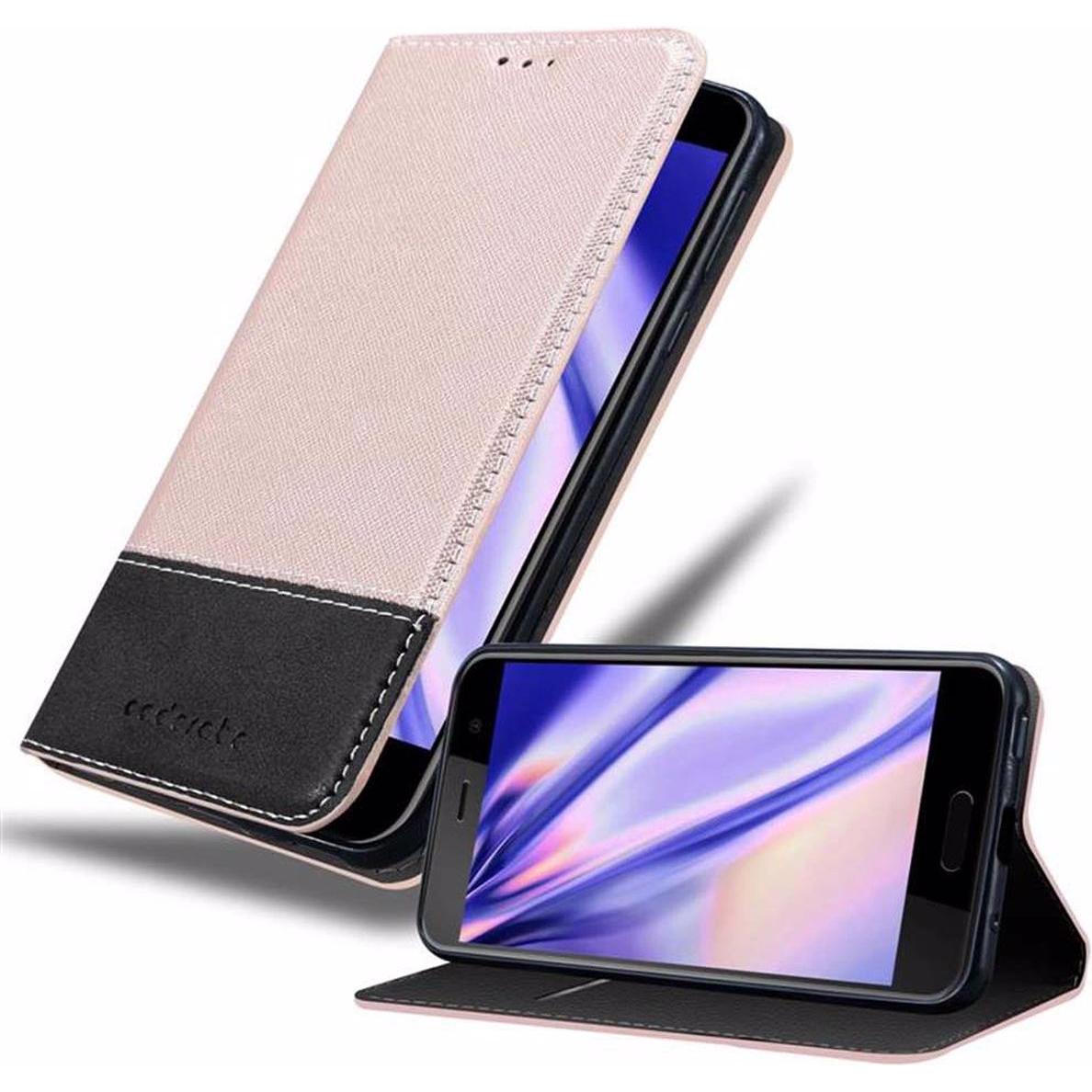 Cadorabo Book X-Wallet Cover (HTC U Play), Smartphone Hülle, Rosa