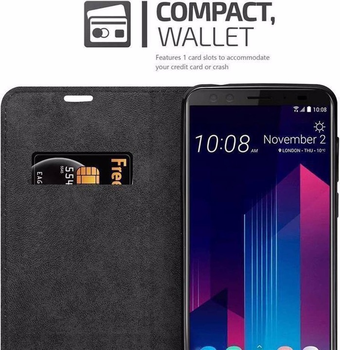 Actual product image Cadorabo Book Invisible Magnet Cover (HTC U12+)