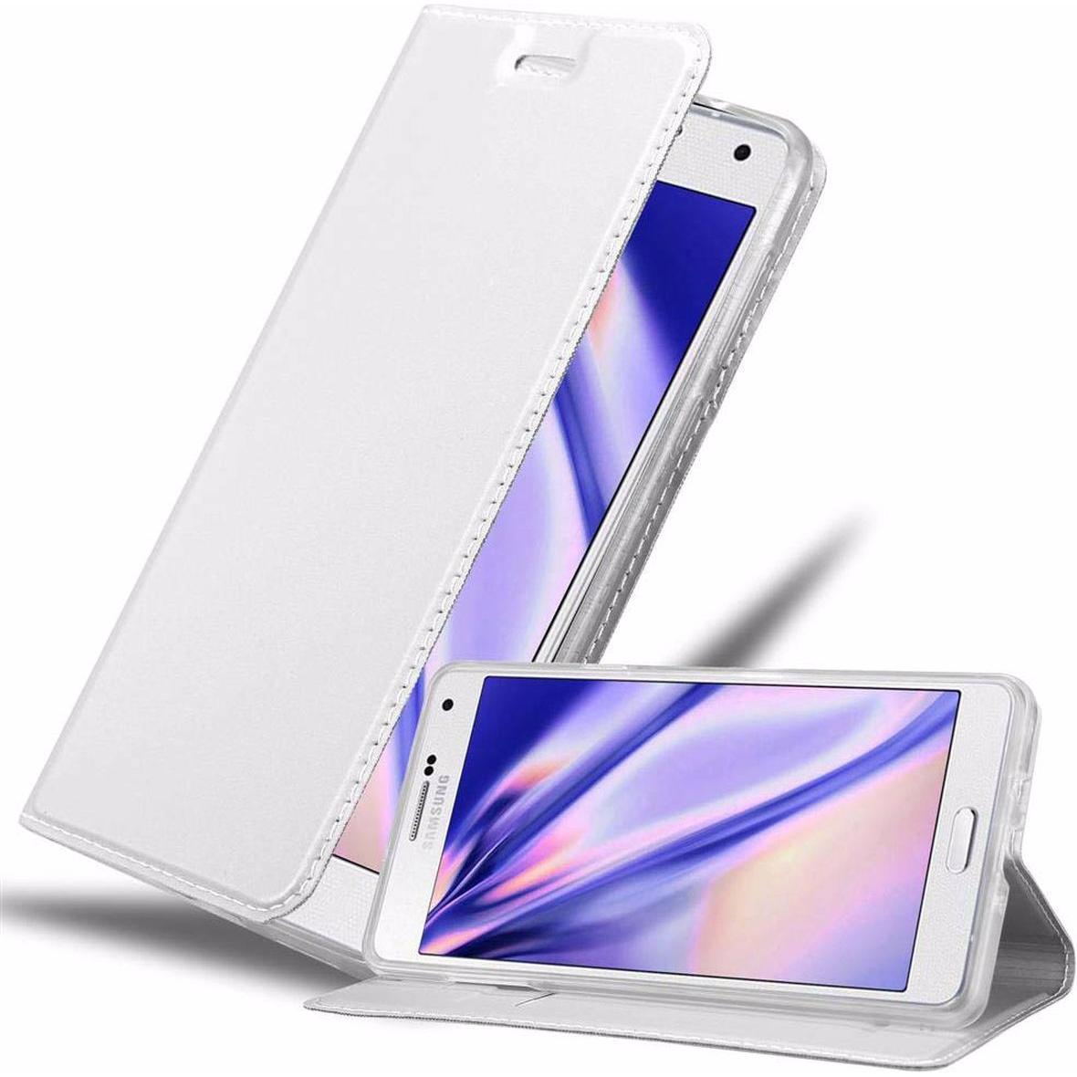 Cadorabo Book Classy Style Cover (Samsung Galaxy A7), Smartphone Hülle, Silber