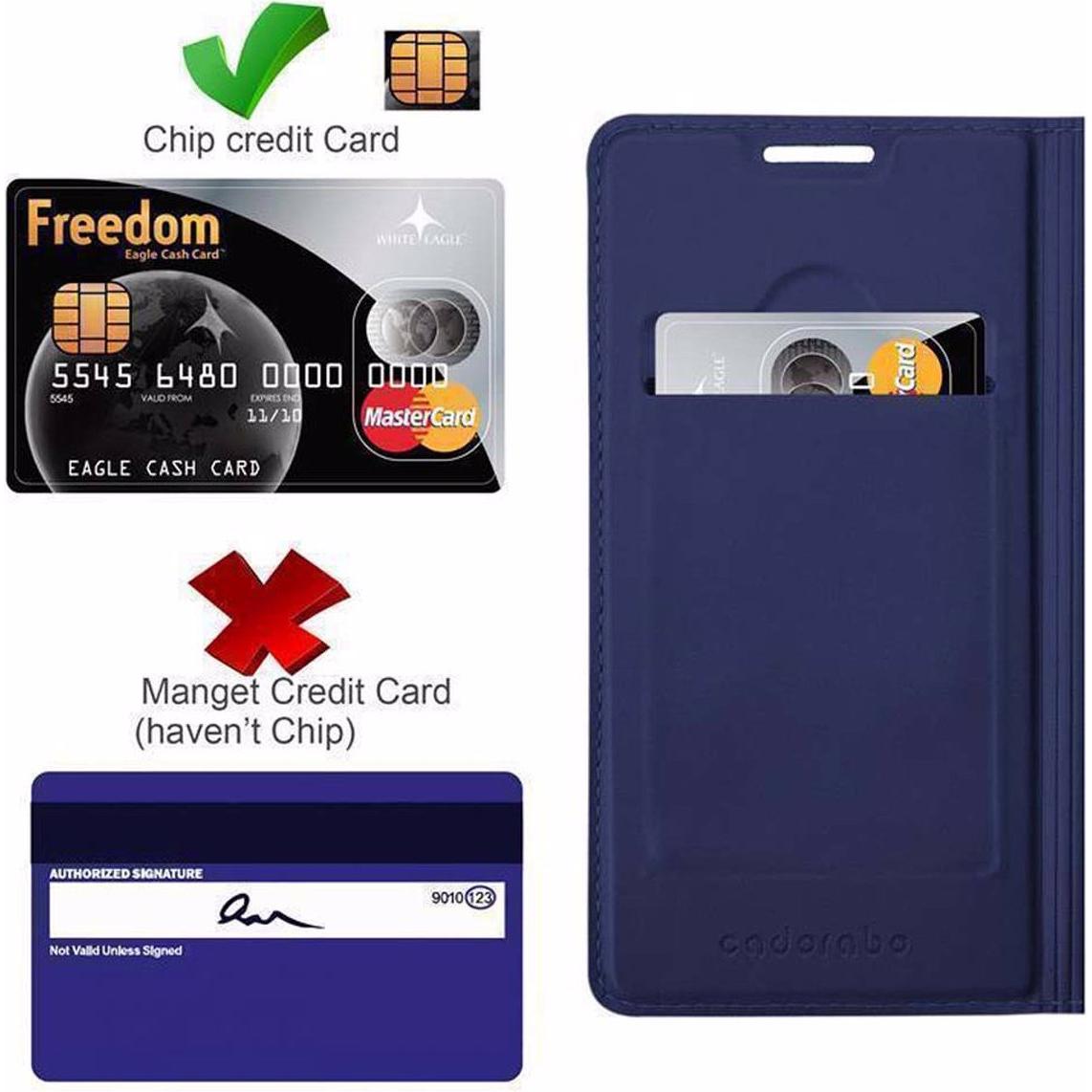 Thumbnail - Cadorabo Book Classy Style Cover (Motorola Moto X Play), Smartphone Hülle, Blau