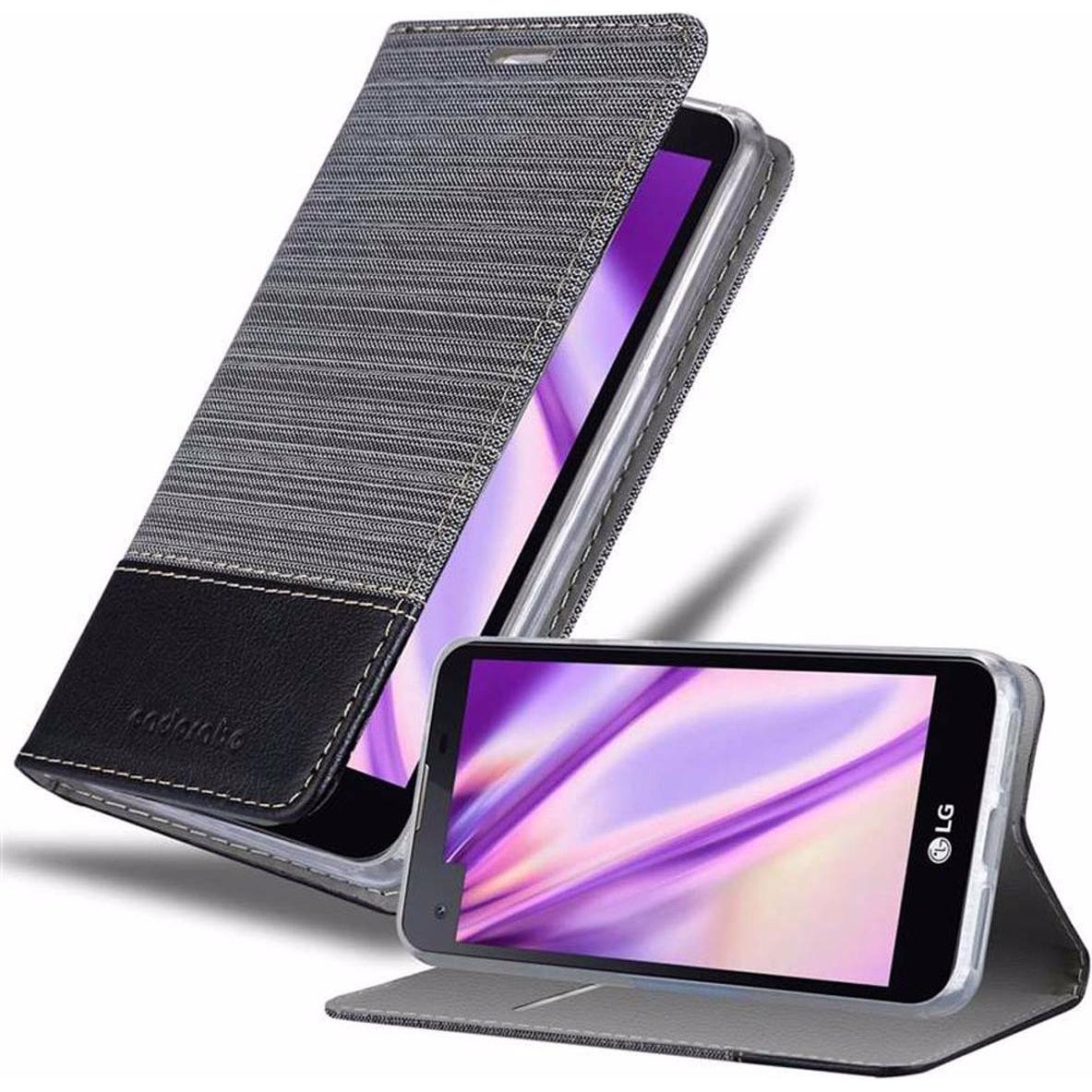 Cadorabo Book Jeans Optik Cover (LG X Screen), Smartphone Hülle, Grau