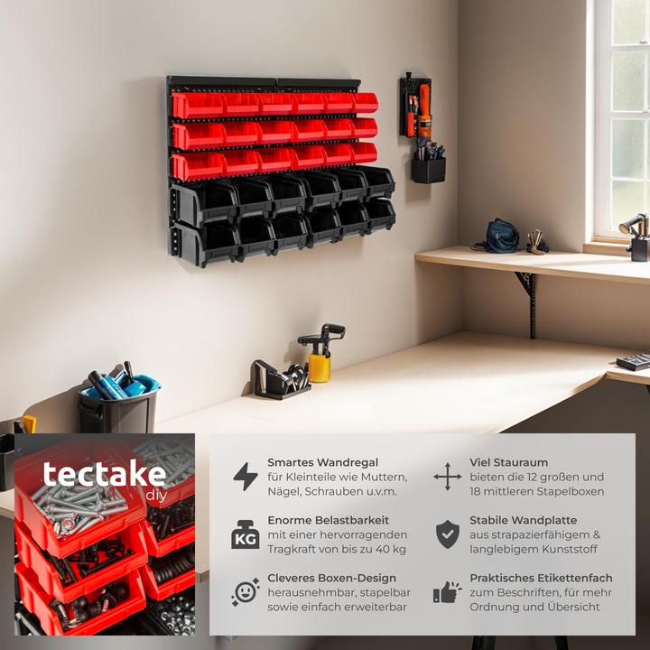 Produktbild tectake Kleinteilemagazin mit 30 Einschüben