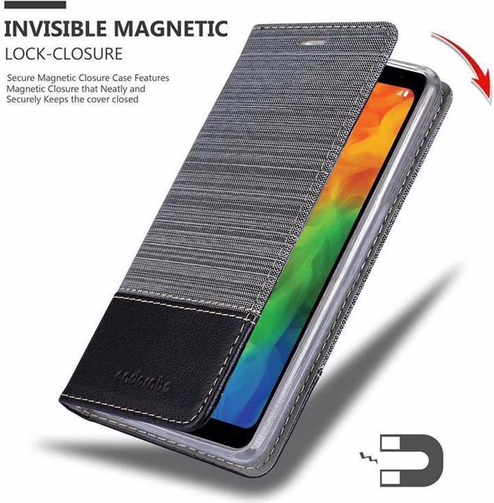 Produktbild Cadorabo Book Jeans Optik Cover (LG Q7a)