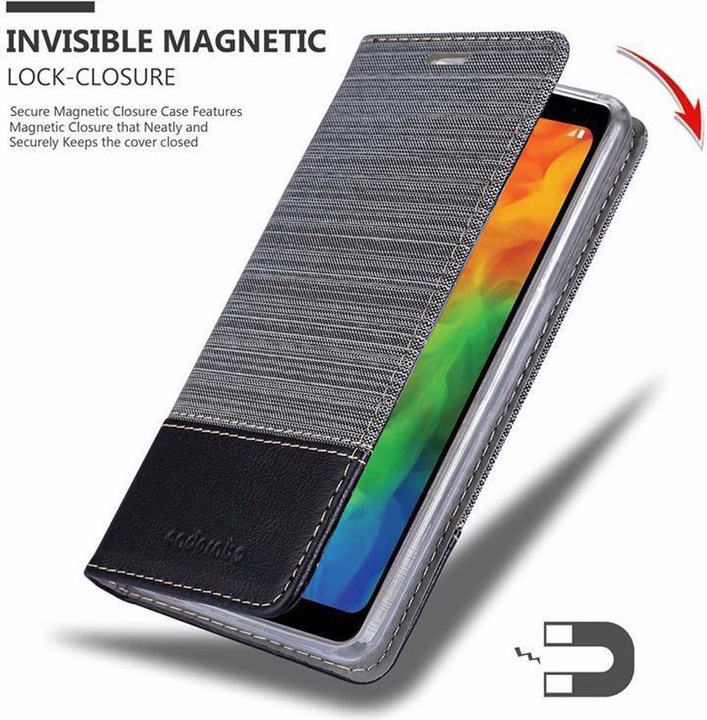 Produktbild Cadorabo Book Jeans Optik Cover (LG Q7a)