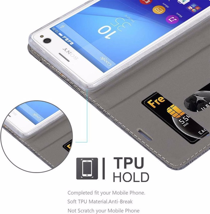 Produktbild Cadorabo Book Jeans Optik Cover (Sony Xperia C4)