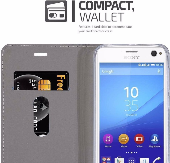 Produktbild Cadorabo Book Jeans Optik Cover (Sony Xperia C4)