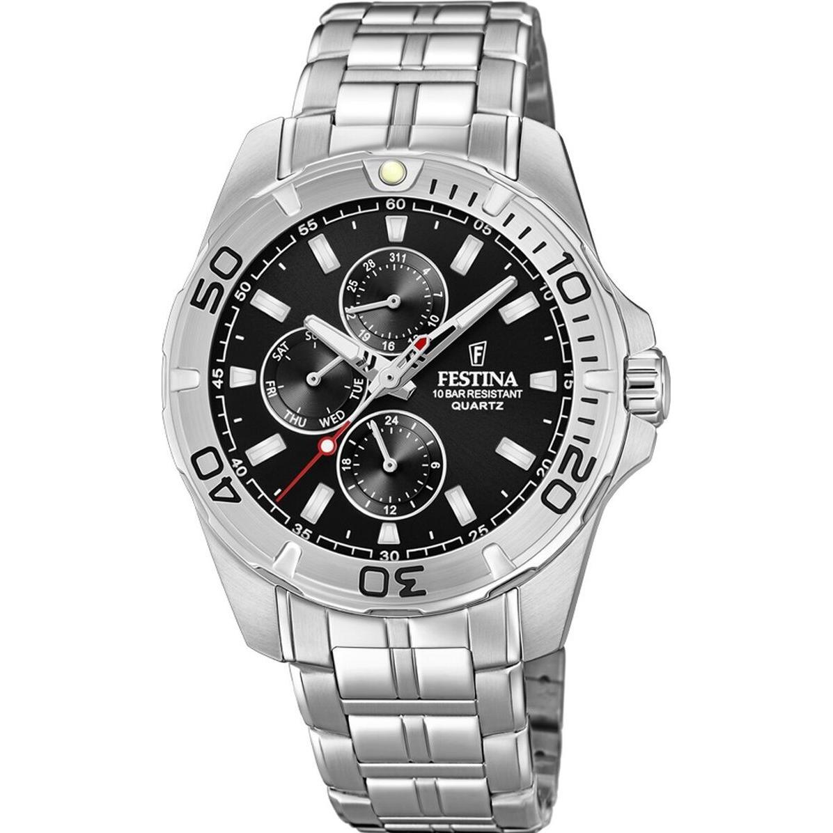 Festina, Armbanduhr, Multifunktion f20445/3, Silber, (Analoguhr, 43 mm)