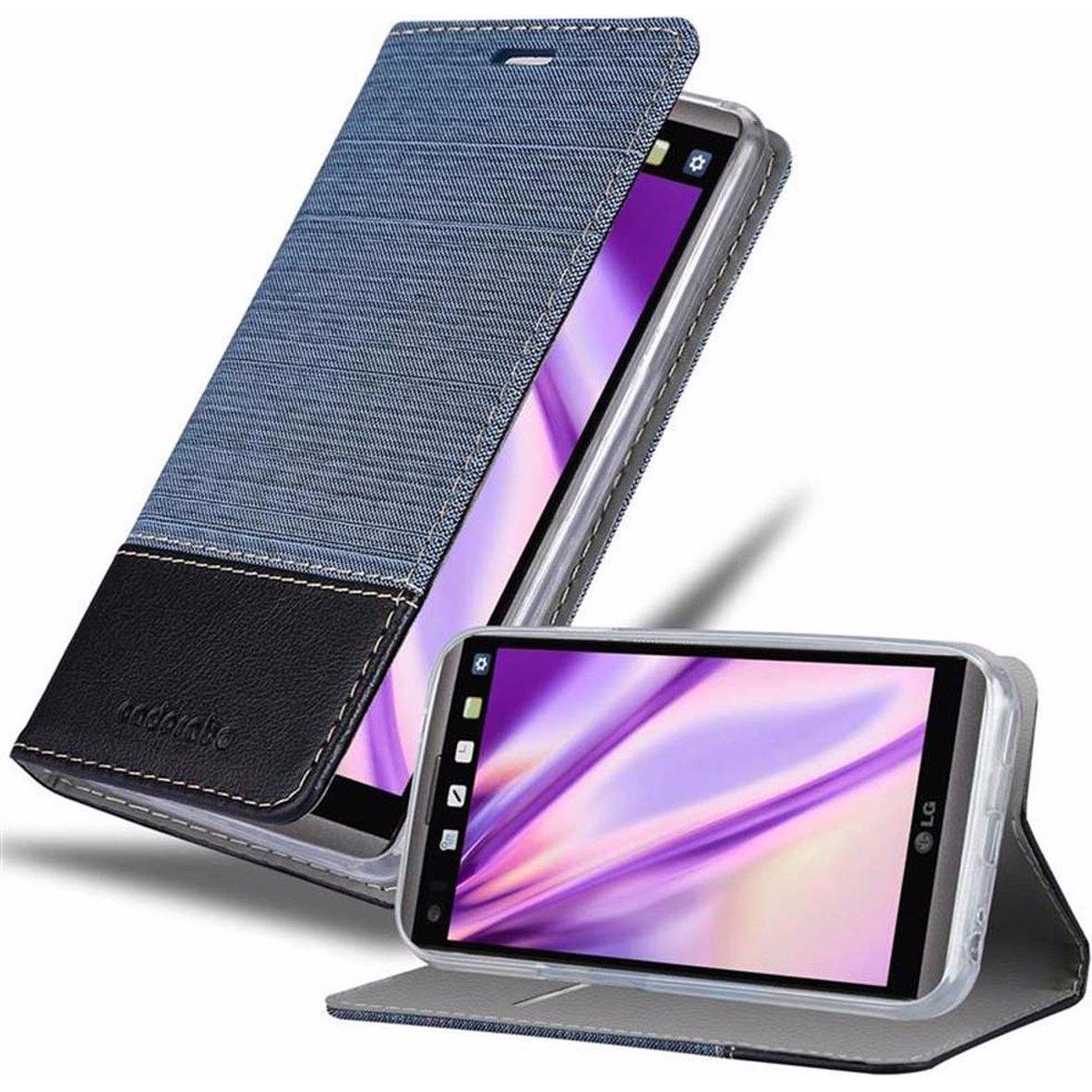 Cadorabo Book Jeans Optik Cover (LG V20), Smartphone Hülle, Blau