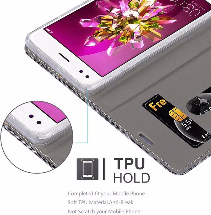 Produktbild Cadorabo Book Jeans Optik Cover (Huawei Enjoy 7)