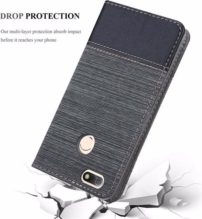 Produktbild Cadorabo Book Jeans Optik Cover (Huawei Enjoy 7)