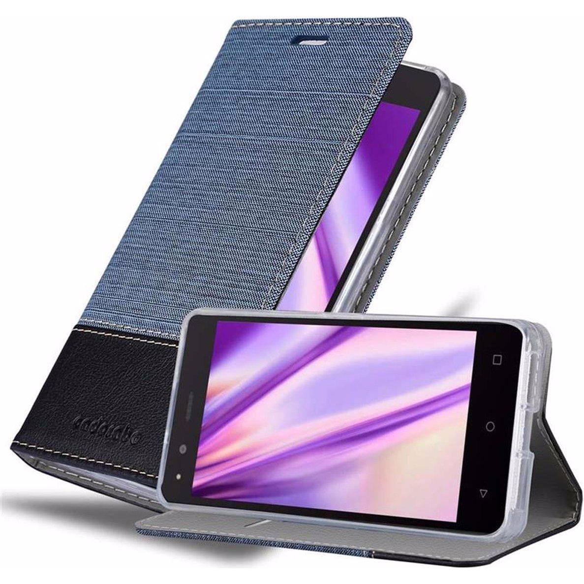 Cadorabo Book Jeans Optik Cover (BQ Aquaris M5), Smartphone Hülle, Blau