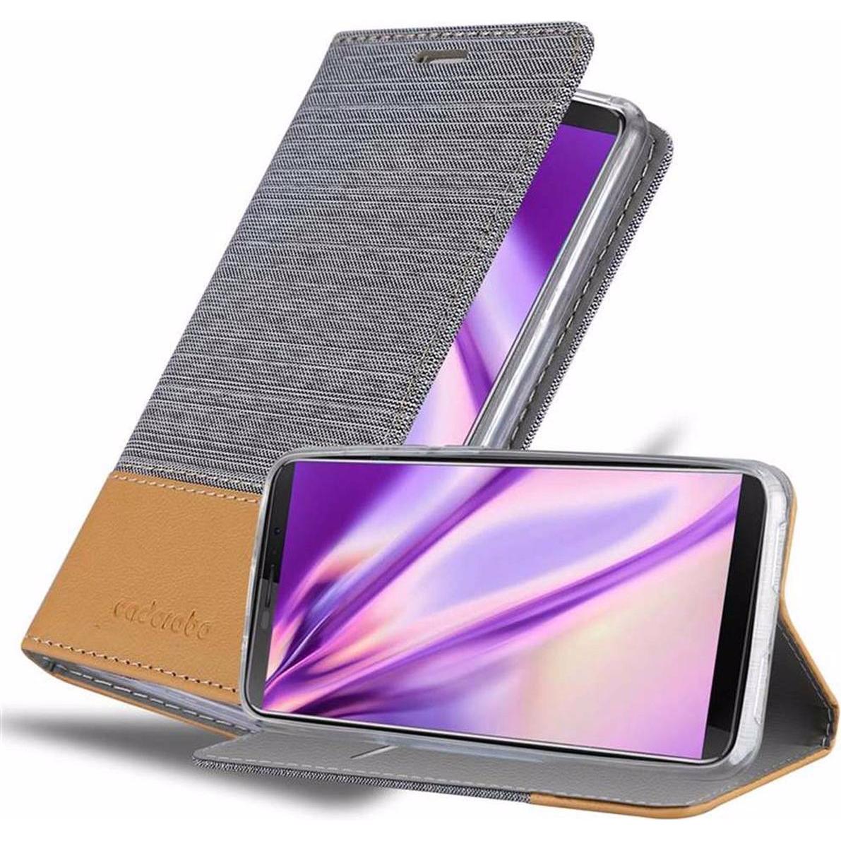 Cadorabo Jeans Optik (Samsung Galaxy J3), Smartphone Hülle, Grau, Braun