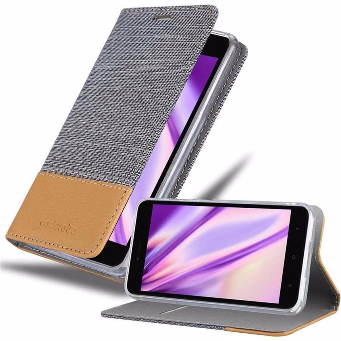 Cadorabo Jeans Optik (Xiaomi Redmi Note 5A), Smartphone Hülle, Grau, Braun