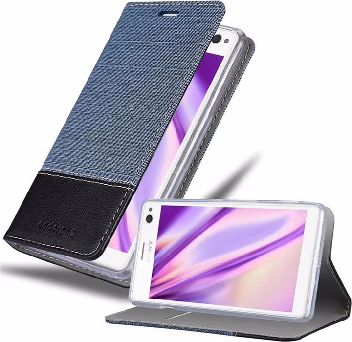 Produktbild Cadorabo Book Jeans Optik Cover (Sony Xperia C4)