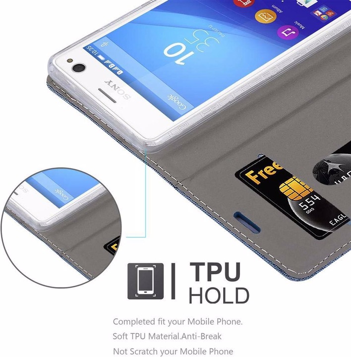 Produktbild Cadorabo Book Jeans Optik Cover (Sony Xperia C4)
