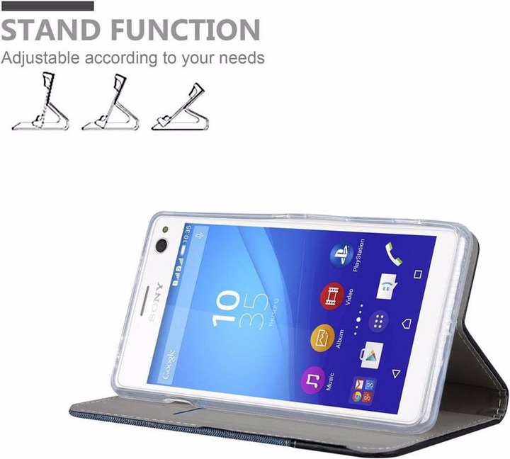 Produktbild Cadorabo Book Jeans Optik Cover (Sony Xperia C4)