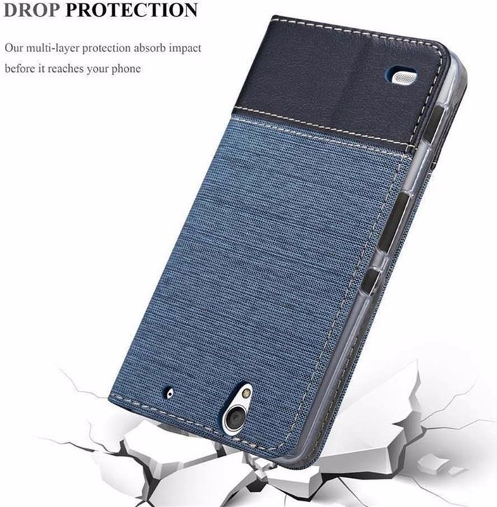 Produktbild Cadorabo Book Jeans Optik Cover (Sony Xperia C4)