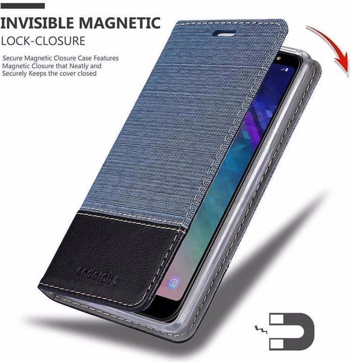 Produktbild Cadorabo Book Jeans Optik Cover (Samsung Galaxy A6+)