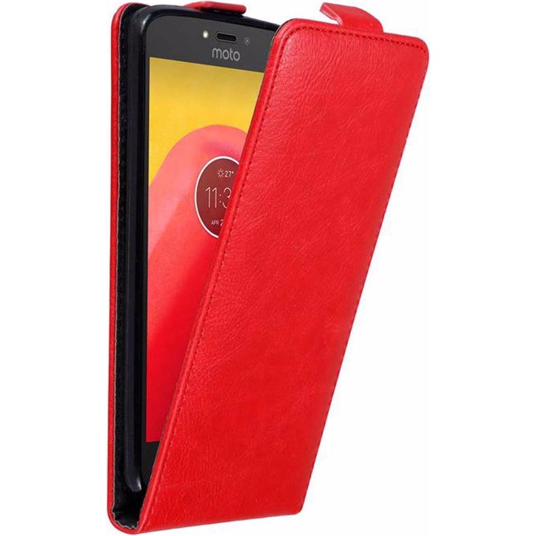 Cadorabo Flip wie Invisible Cover (Motorola Moto C), Smartphone Hülle, Rot