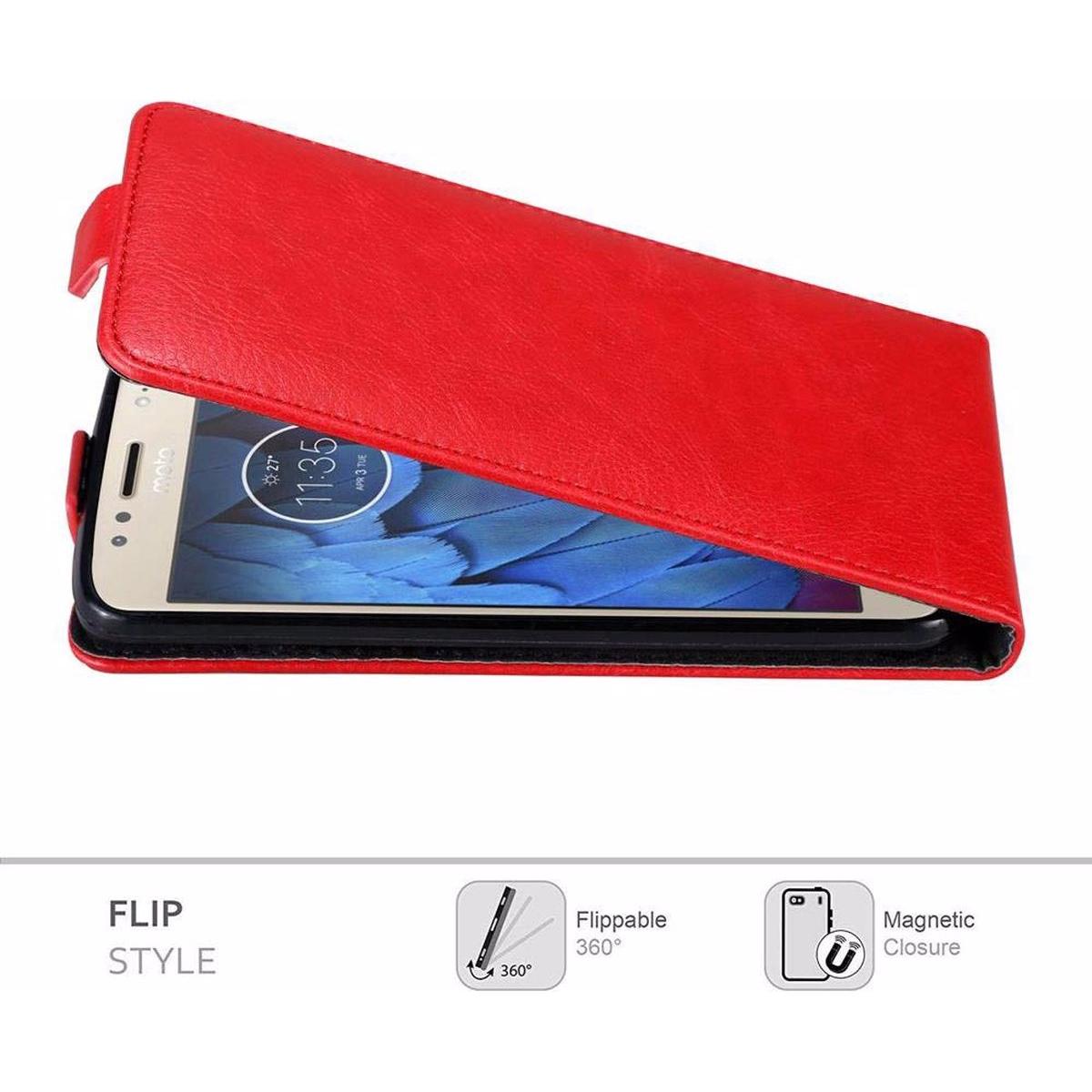 Thumbnail - Cadorabo Flip wie Invisible Cover (Motorola Moto G5S), Smartphone Hülle, Rot