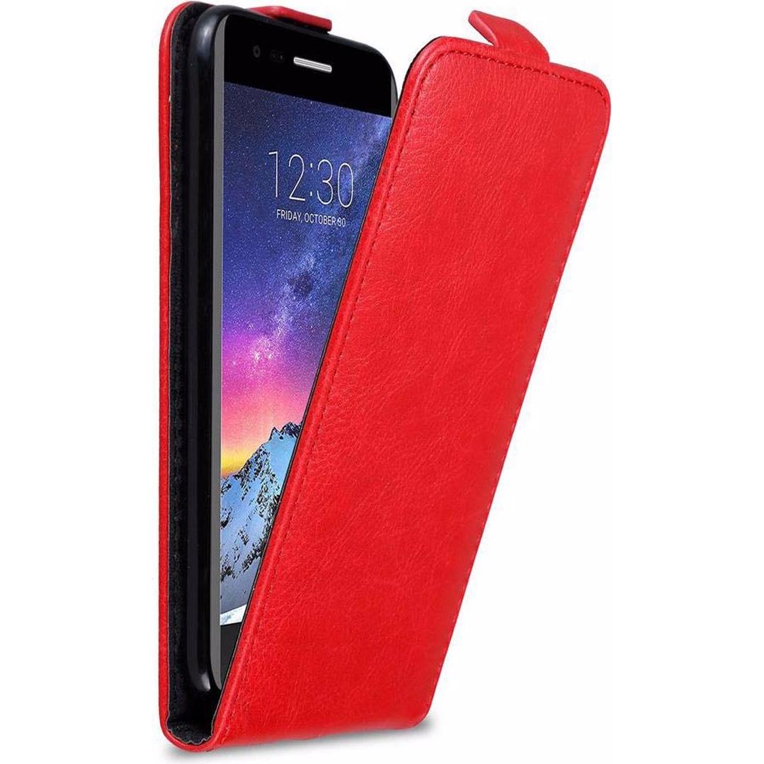 Cadorabo Flip wie Invisible Cover (LG K8 2017), Smartphone Hülle, Rot