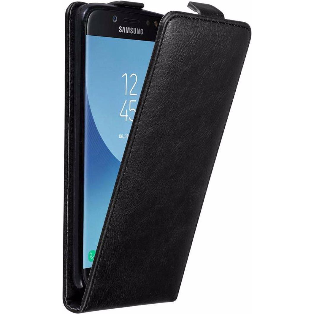 Cadorabo Flip wie Invisible Cover (Samsung Galaxy J7 2017), Smartphone Hülle, Schwarz