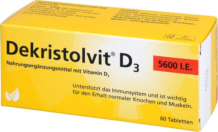 Image du produit Dekristolvit D3 5600 I.U. en comprimés, 60 comprimés (60 pièce(s), Cachets, 60 g)