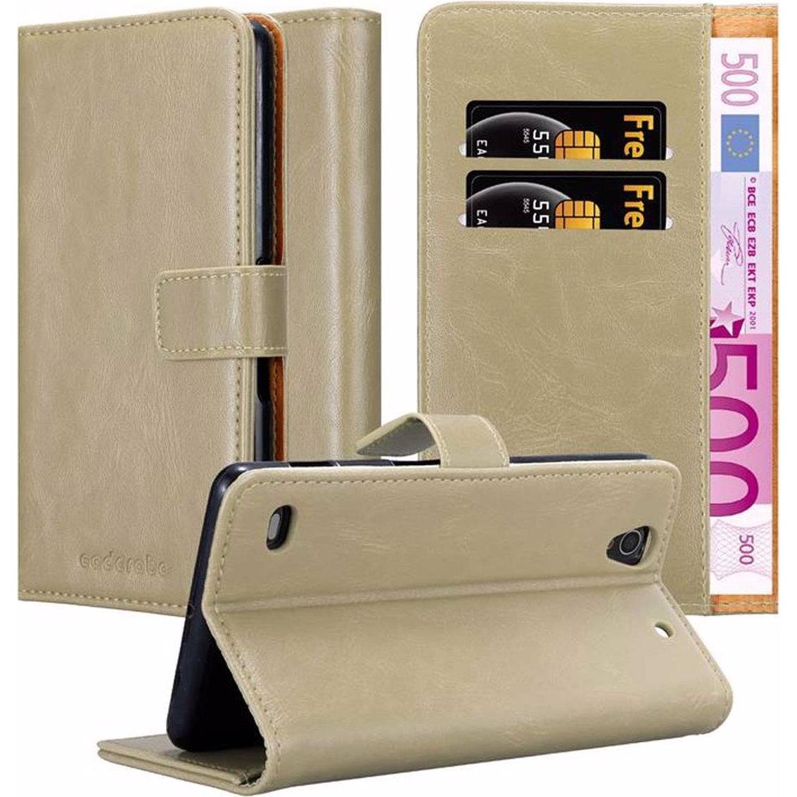 Cadorabo Book Luxury Cover (Sony Xperia C4), Smartphone Hülle, Braun