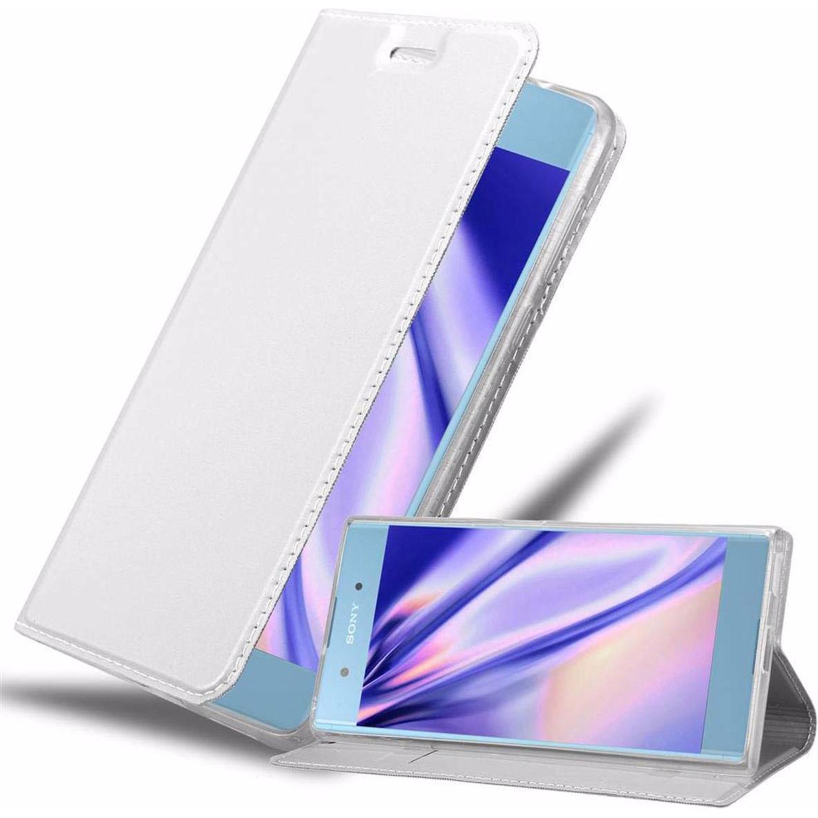 Cadorabo Book Classy Style Cover (Sony Xperia XA1 Plus), Smartphone Hülle, Silber
