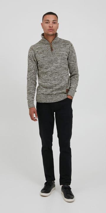 Actual product image Solid Philostrate Men's Jumper Chunky Knit Pullover Troyer Made Of 100% Cotton With Zipper (S)
