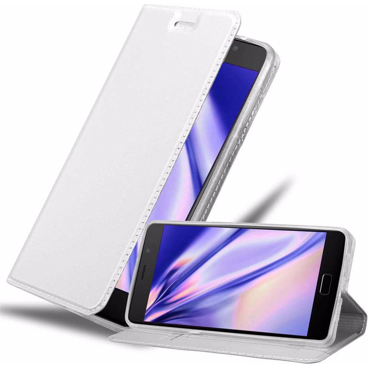 Cadorabo Book Classy Style Cover (Lenovo P2), Smartphone Hülle, Silber