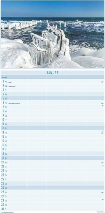 Actual product image Alpha Edition Family planner lake view 2025 family calendar 22x45cm, calendar with 5 columns (22 x 45 cm)