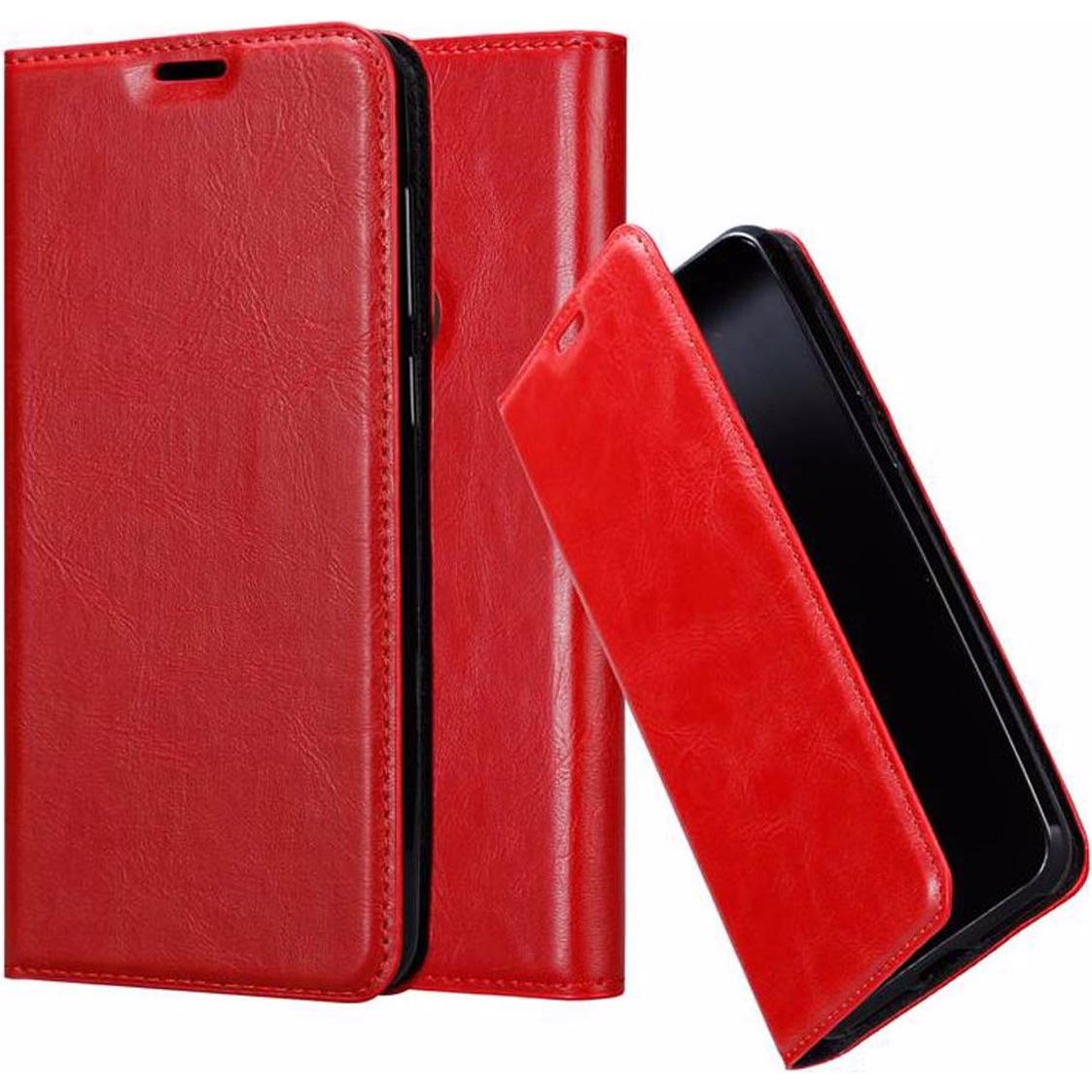 Cadorabo Book Invisible Magnet Cover (Samsung Galaxy A6s), Smartphone Hülle, Rot