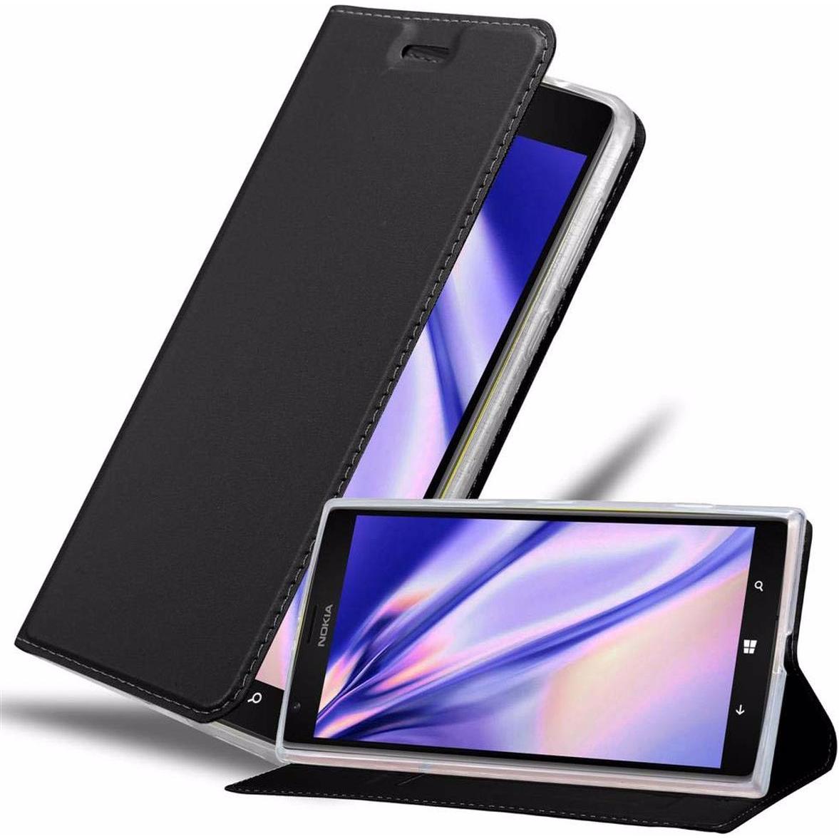 Cadorabo Book Classy Style Cover (Nokia Lumia 1520), Smartphone Hülle, Schwarz