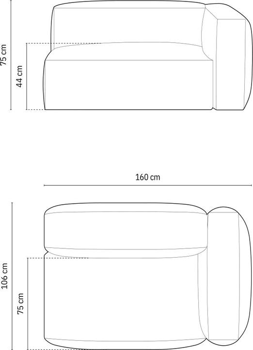 Actual product image Micadoni Modul Right, "Martina", 1 Seat, 160x106x75 Made in Europe (Modular sofa, 1-seater)