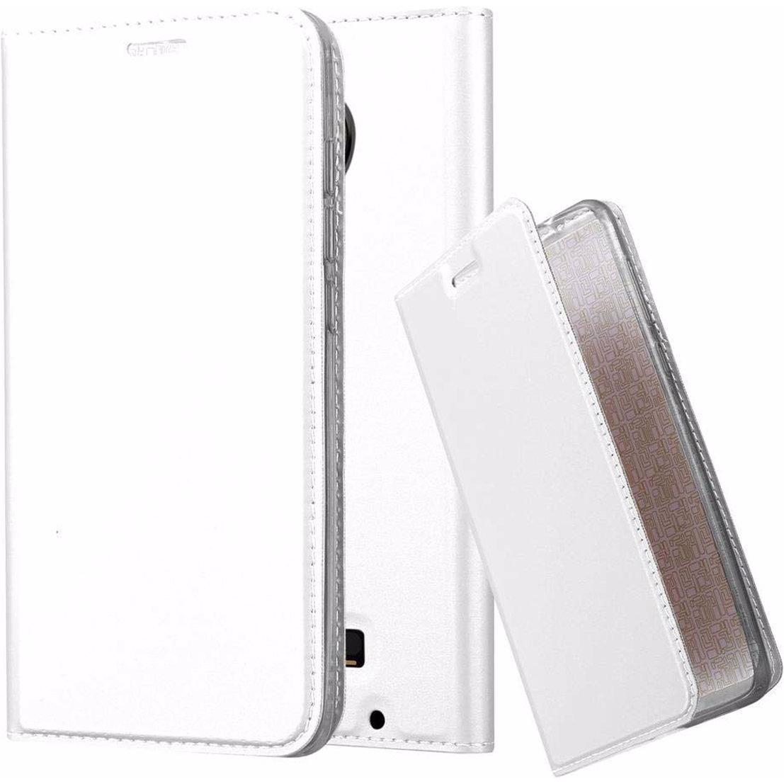 Cadorabo Book Classy Style Cover (Motorola Moto Z), Smartphone Hülle, Silber