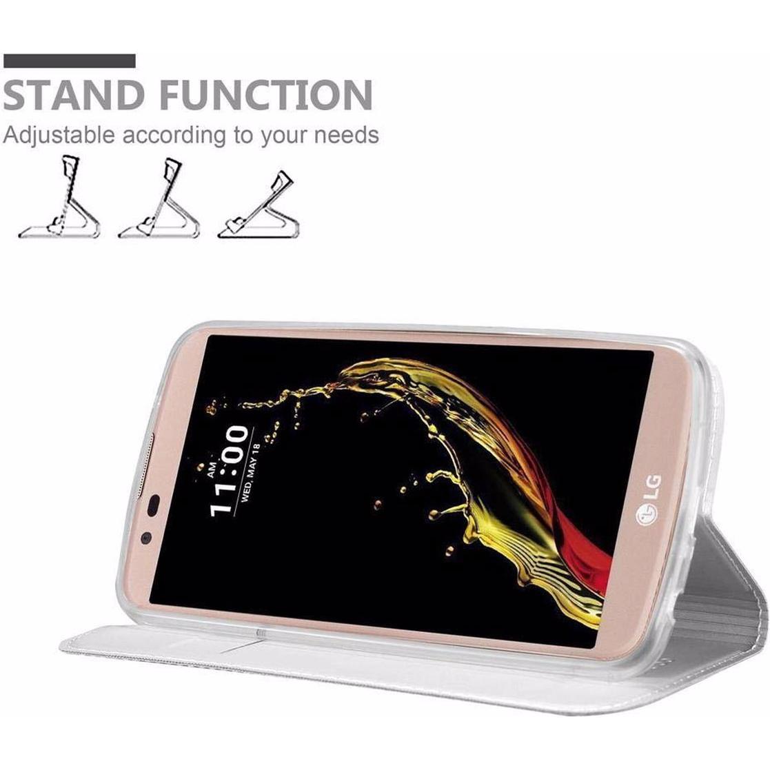 Thumbnail - Cadorabo Book Classy Style Cover (LG K10), Smartphone Hülle, Silber