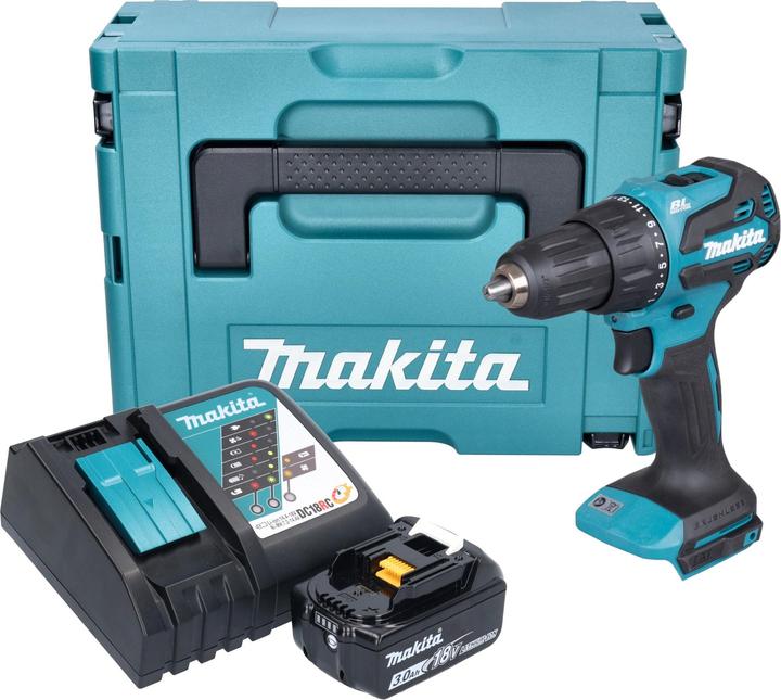 Image du produit Makita DHP 490 RF1J Akku Schlagbohrschrauber 18 V 65 Nm Brushless + 1x Akku 3,0 Ah + Ladegerät + (Fonctionnement sur piles)